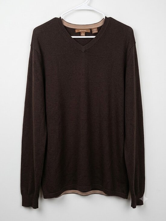 Merona Tops - Merona Sweater Unisex Small Black Vneck Long Sleeve Pullover 100% Cotton